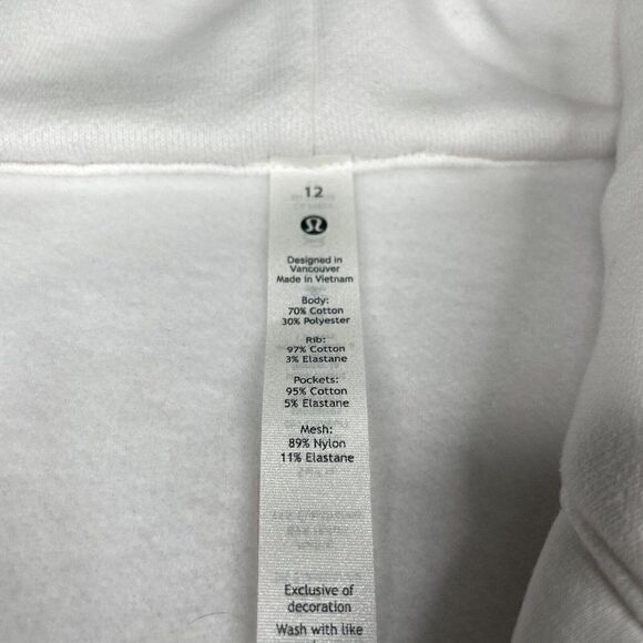 Lululemon Scuba Full Zip Hoodie White Seawheeze NEW - Picture 5 of 14